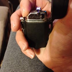 Black Waterproof And Windproof Plasma Lighter Rechargeable 