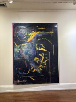 Very Large Dark Horse Painting