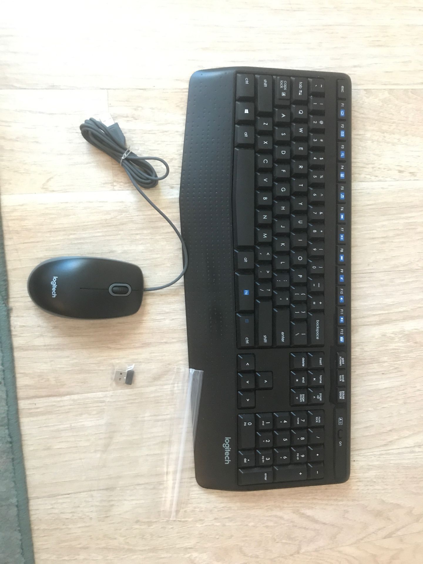 Wireless Logitech keyboard & wired corded mouse - sold together or separately very gently used