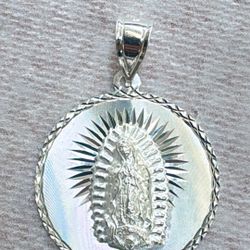 Virgin Mary Pendant Sterling Silver 925 