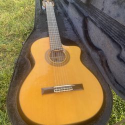 Cordoba 55FCE Thinbody Flamenco Nylon Guitar with pickup and HumiCase