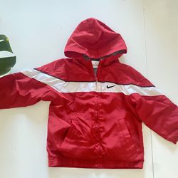 Retro Vintage Boys Red Nike Windbreaker Jacket Size 2T