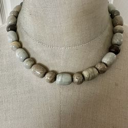 Jay King DTR Sterling Silver Gray Jasper Bead Necklace