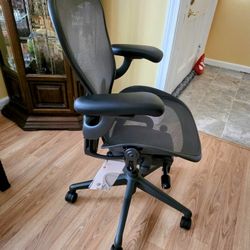 Herman Miller  Remastered Aeron Size B New Chair Fully Loaded With Adjustable Arm And Adjustable Back Support Height And Many More. 