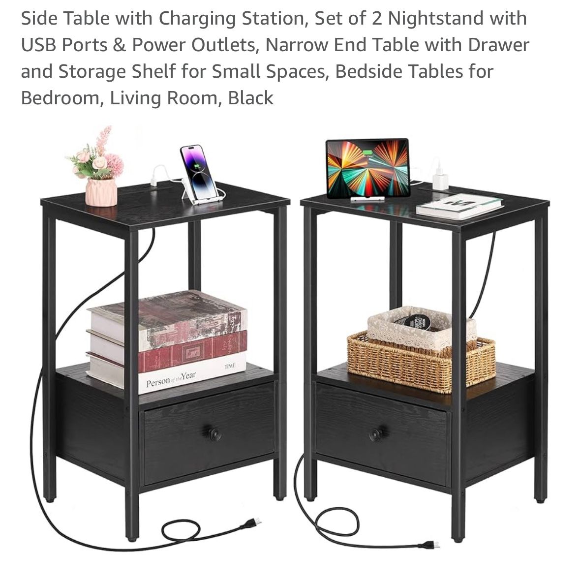 Two Night Stands with Outlets