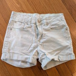 7 for all mankind Girls Size 14 Light Blue denim shorts cuffed