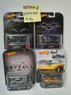Hot Wheels Retro  Car Set 4 Pc