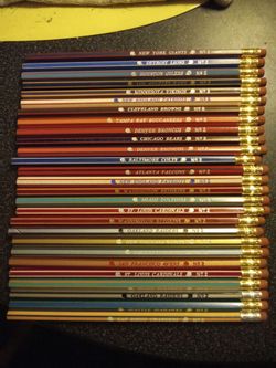 Vintage 1970s NFL team pencils
