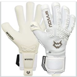 WVVOU Soccer Goalie Gloves for Adults and Youth, High Performance Goalkeeper Gloves with 5 Detachable Finger Saves, Soccer Gloves with 4mm Sticky Late
