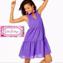 Lilly Pulitzer Purple Novella Eyelet Swing Dress
