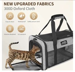 Pet Carrier for Small Cats and Puppies, Soft-Sided and Foldable, Cat