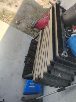 Black sturdy plastic shelves