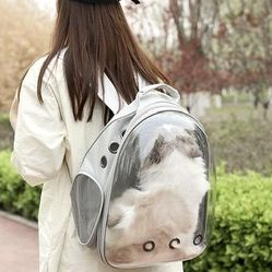Cat Carrier GRAY BAG- Breathable and Easy to Carry,Pet Capsule Backpack,cat Backpack Carrier,pet Carrier Backpack   