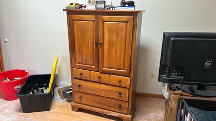 Wooden Armoire with Drawers