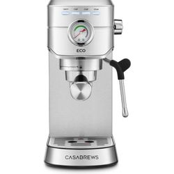 CASABREWS CM5418ECO Espresso Machine 20 Bar, PFAS-Free Espresso Maker with Steam Wand, Stainless Steel Coffee Machine 34oz Removable Water Tank 