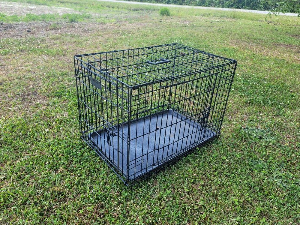 Foldable Double Door Dog Crate 30"L x 19"W x 21"H