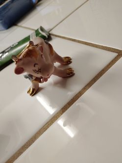 Vintage  pink walking cow