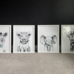 Nursery Poster Prints of Cute Baby Animals