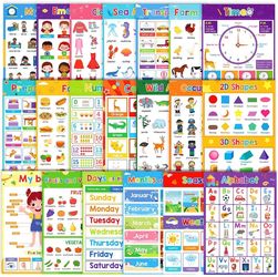 Language Learning Educational Posters Set with Themes Paper and Colorful Colors for Classroom Motivation Classroom Posters