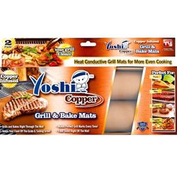 As Seen On TV Copper-Infused Grill & Bake Mat, 13x15.75" 2-pk NEW!! NIB