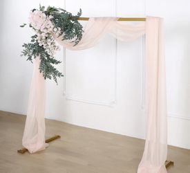 18ft Blush / Rose Gold Sheer Organza Wedding Arch Drapery Fabric, Window Scarf Valance