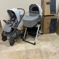 Nuna Mixx Stroller With Bassinet And Stand Beige Canopy