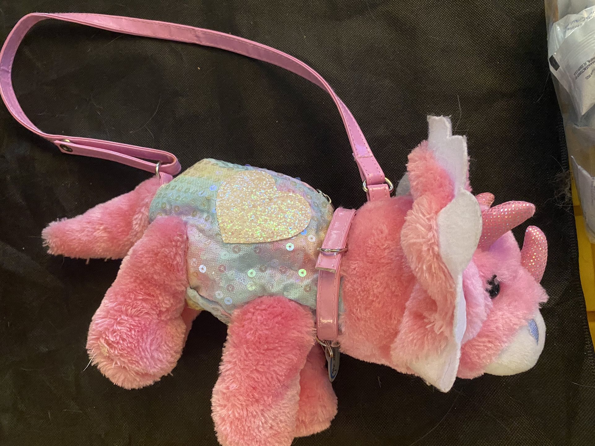 Rhino pink Plush Toy purse