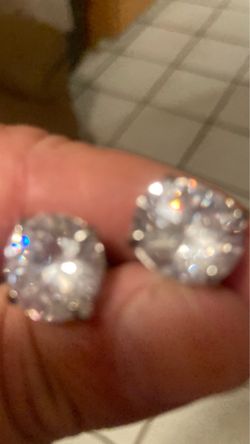12mm large round cut CZ earrings