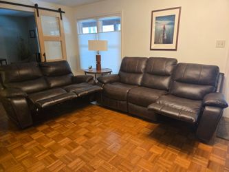 Brown Microfiber Sofa and Loveseat