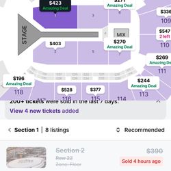 Selling 2 Maroon 5 Floor Tickets In Row 17 For 350 Each.