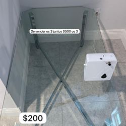 Glass Side Tables and Cocktail Table