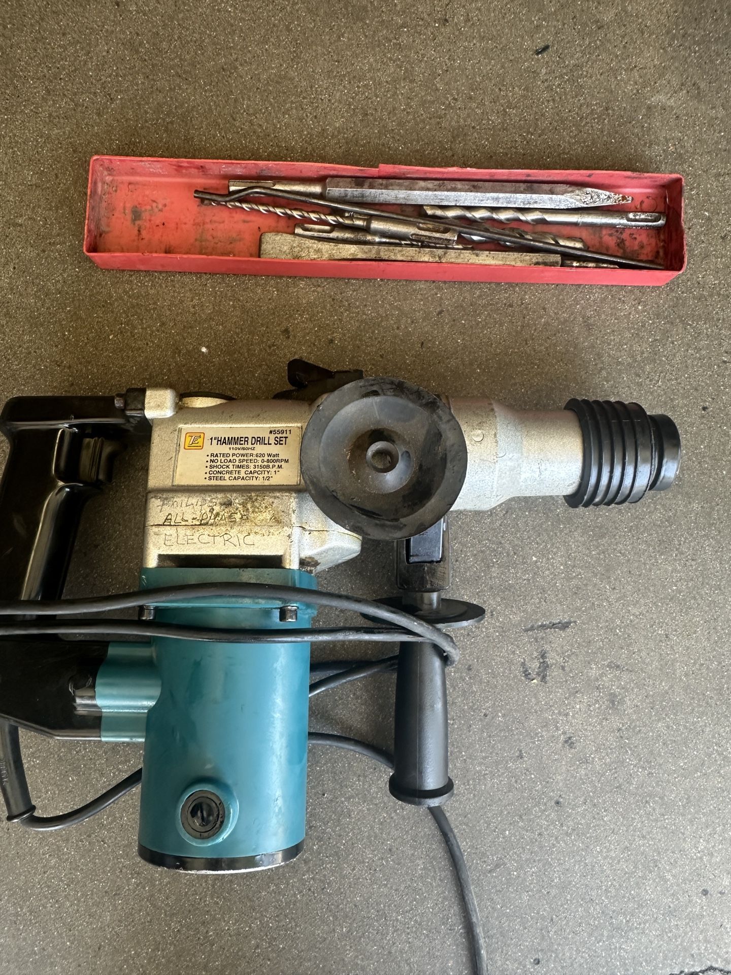 1"inch Electric ROTO Hammer Drill 110V 520W Concrete Tile Breaker Demolition