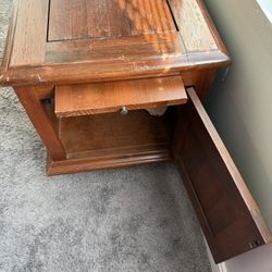 Wooden Storage And Side Table
