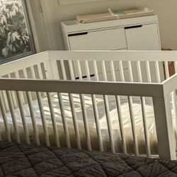 Babyletto Hudson 3-in-1 Convertible Crib  in White, Greenguard Gold Certified, 