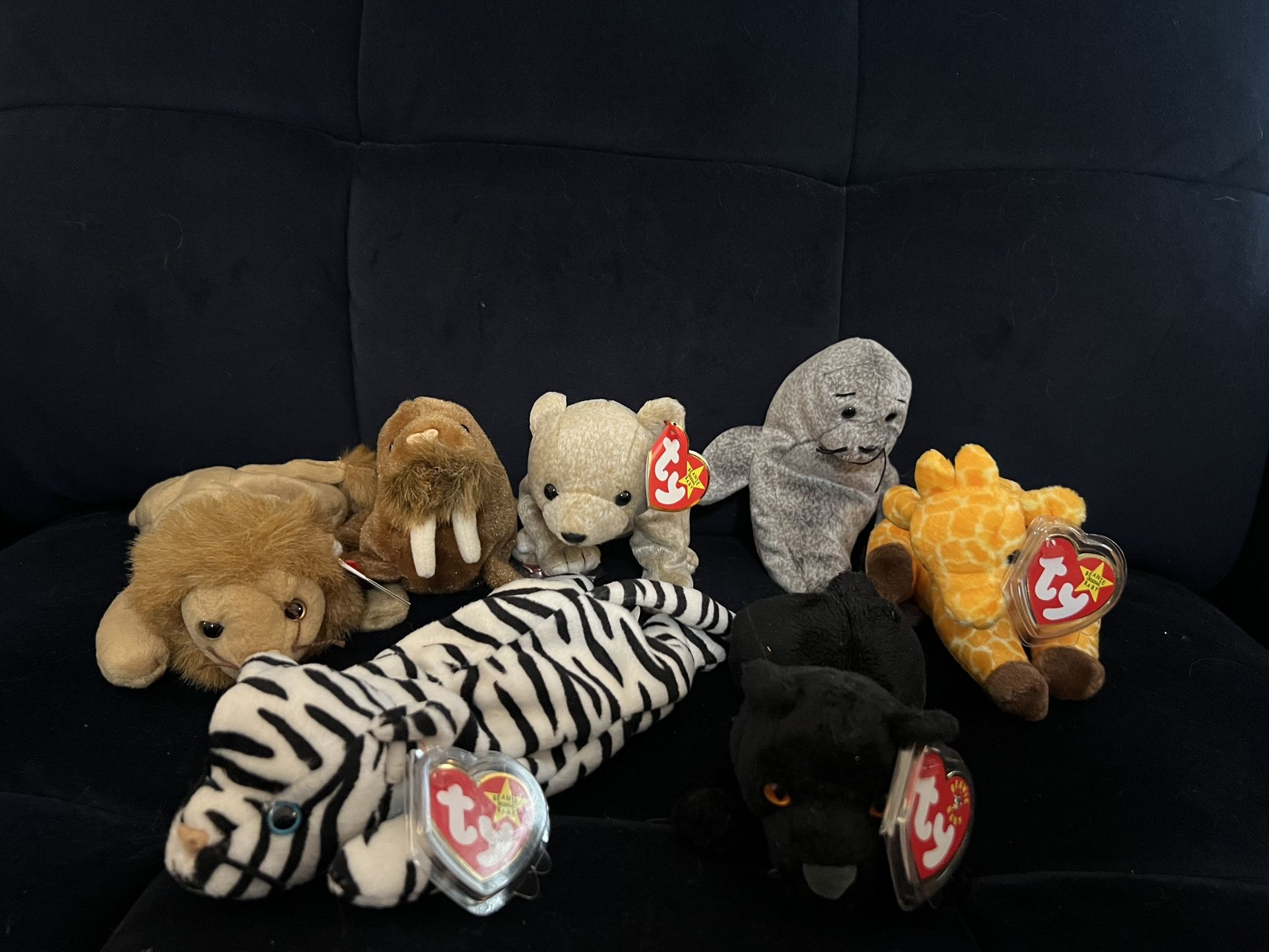 Misc Animal Beanie Babies Set Of 7