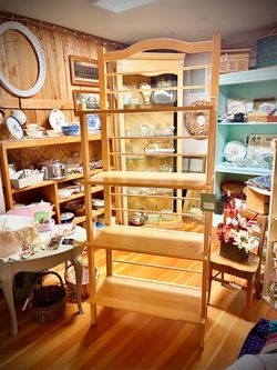 Natural wood shelf