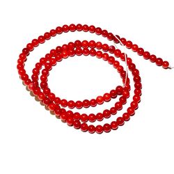 16” Strand Of 4mm Red Coral Beads