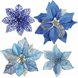 Glitter Poinsettia Flowers $9 - New 28pcs.