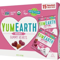 4.6
4.6 out of 5 stars
(79)
YumEarth Organic Valentine Sugarcoated Gummy Fruit Hearts - Fruity Candy, Gluten Free Snacks for Kids - Allergy Friendly, 
