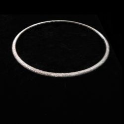 6" x 30mm Solid Sterling Silver "CHARLES GARNIER of Paris" Diamond Frosted Constellation Cuff. Made in Peru