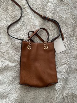 Brown Mini Tote Crossbody Bag