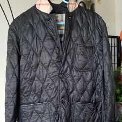 Burberry men's diamond quilted black jacket 