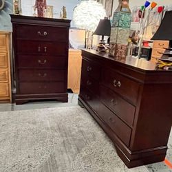 Chest Of Drawers And Dresser Set By Bernards For Sale  