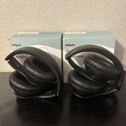 2 - Uliptz Wireless Headphones - 2 Pair For $25 Black