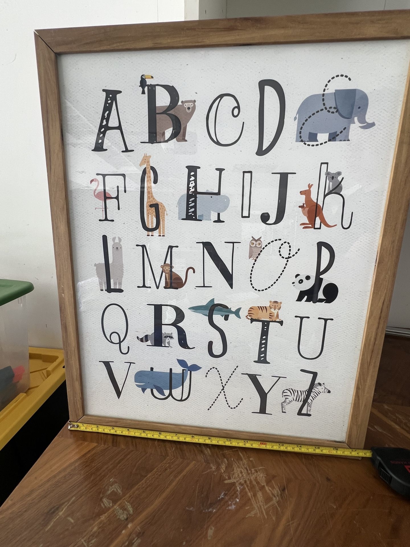 Alphabet Kids Room Picture Frame Poster Glass Frame 17.5” x 21.5”