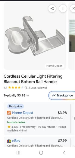 Cellular Blackout Bottom Rail Handle 