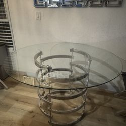 Glass Top Dining Table 