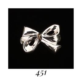 2.2" x 1.7" Solid Sterling Silver & 14k Yellow Gold Ribbon Pin Brooch, signed