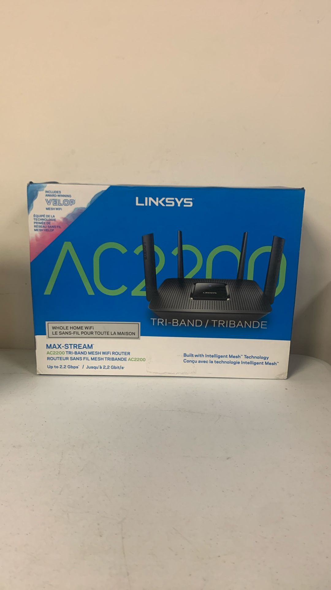 LINKSYS Max-Stream AC2200 Tri-Band Mesh WiFi Router For Wireless Home Network