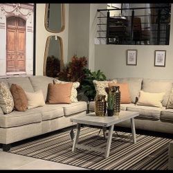 Almanza Wheat Living Room Set & Sofa Loveseat , Couch , Sectional Options 